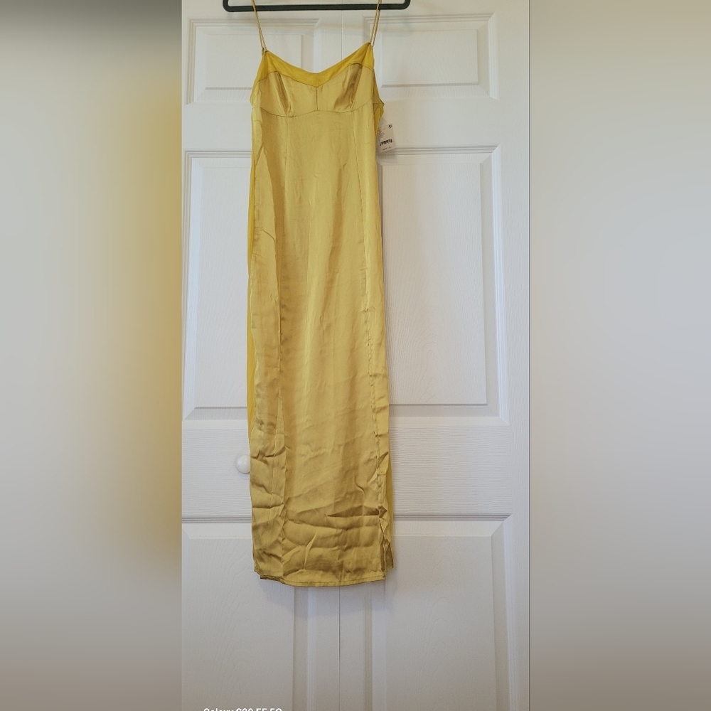 Yellow Ruched Pencil Maxi Dress for Resort Wear